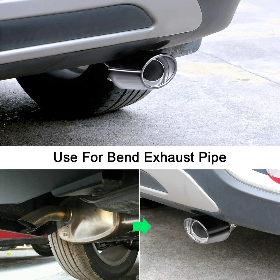 Silenciador curvo punta tubo escape cromo 2" acero inoxidable para Renault Captur Foto 2 de 4