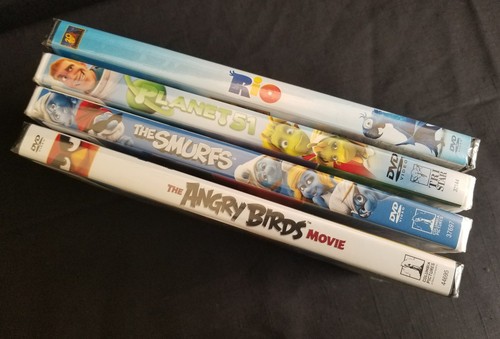 Lot of 4 DVDs Kids Movies Rio The Smurfs Planet 51 and Angry Birds - Picture 3 of 3