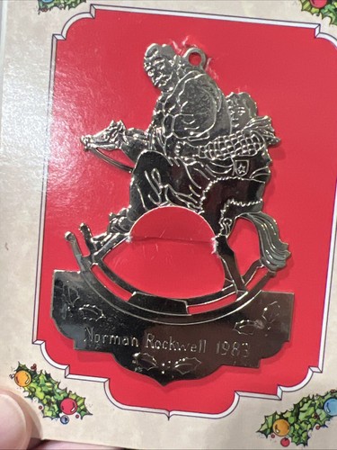 Norman Rockwell Christmas Ornament Gold Tone 1983 Vintage Coca Cola & McDonalds - Picture 3 of 3