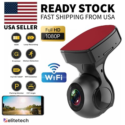 170° WiFi Dash Cam Recorder Car Camera HD 1080P Car DVR Vehicle Video G-Sensor