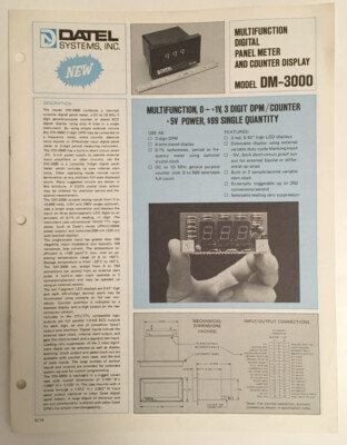 Lot of 4 Datel Brochures/Flyers 1974- Digital to Analog Converters, Etc.