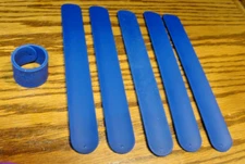 Lot 6) Navy Blue Silicone Wrap Around Bracelets~9.25x1.25"~Stocking Stuffers 863