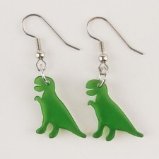 Dinosaur Earrings T-Rex Green Dangle Earrings Casual Fashion Jewelry