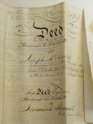 1850 Philadelphia Vellum Deed McCarroll City Carter Sheriff Lelar Ground Rent