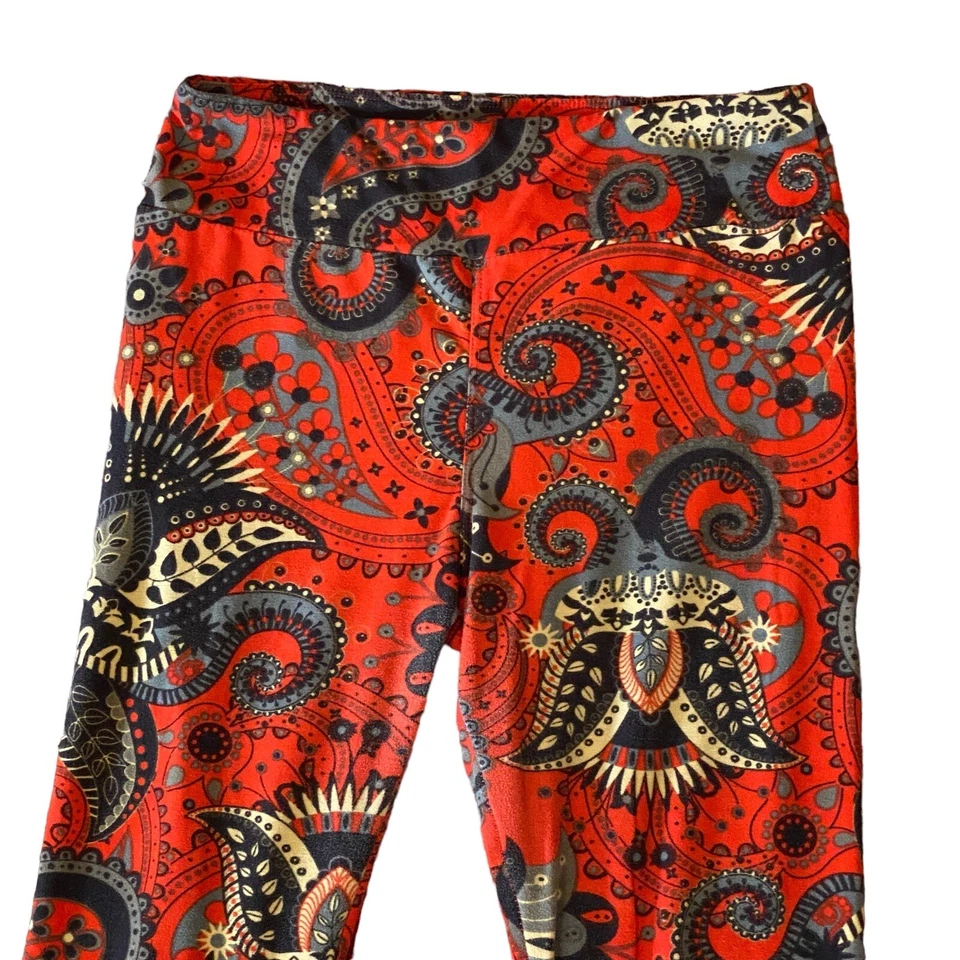 LuLaRoe Leggings PAISLEY & FLORAL One Size Rare Pattern - Image 2 of 4