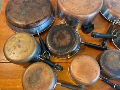 Set of Vintage Revere Ware (15 pieces) Copper Clad Stainless Steel