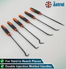Pick & Hook 6pc Set — Probe/ Remove Clip, Seal, O Ring, Gasket — 9" Extra Long 