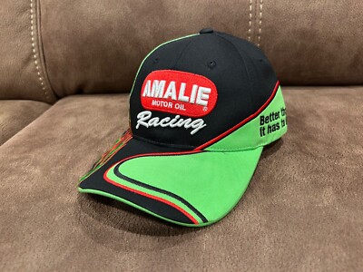 Amalie Motor Oil Racing Hat Men Adjustable Strap Green & Flame