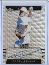 2019 Leaf Metal Draft AARON SCHUNK Silver Wave Prismatic Auto RC 1/30 Rockies
