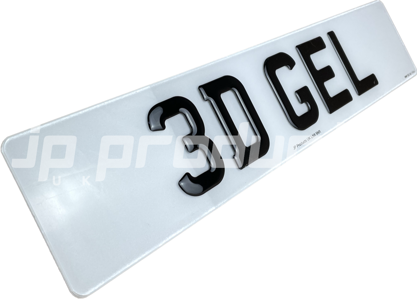 Pair 3D Gel Raised Domed, 4D Gloss Black Reg Number Plates Car MOT Road