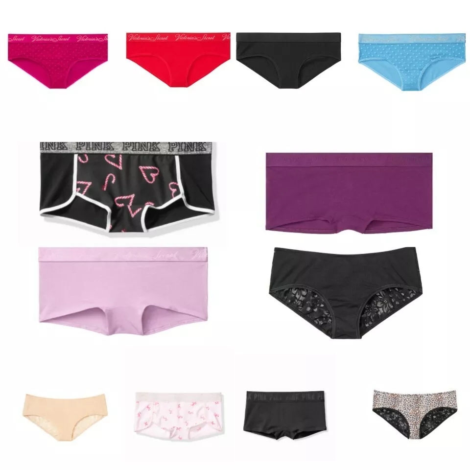 Victoria Secret PINK Panties Underwear Cotton Hiphugger Lace Back Shortie Panty