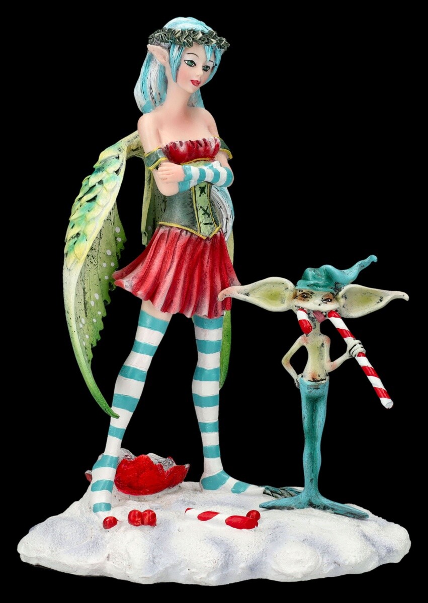 Elves Figure With Weihnachts-Kobold - The Naughty List - Amy Brown Fee Elf