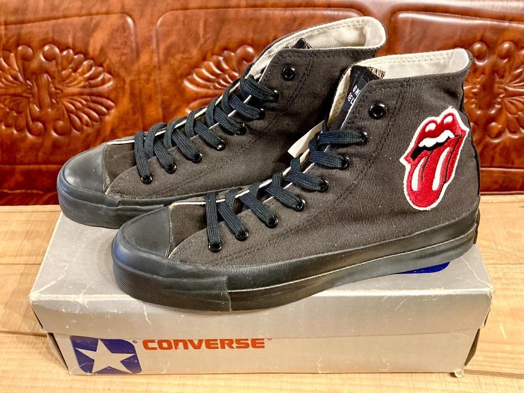 80s!USA! Converse Rolling Stones black high cut silver box / Not for sale
