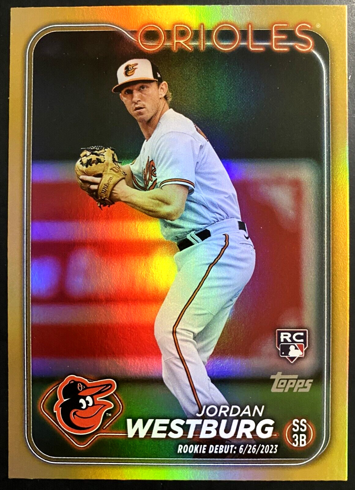 2024 Topps Update Series Jordan Westburg #US125 ROOKIE Debut Gold Foil