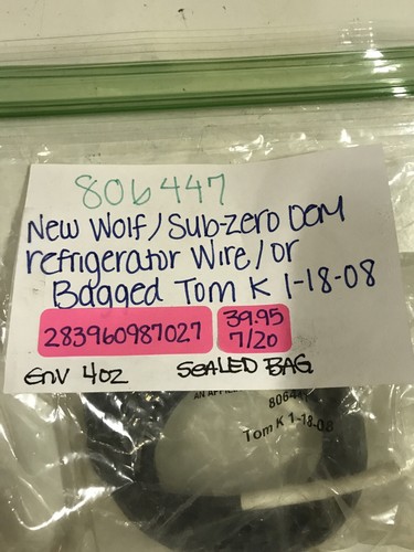 806447 Wolf Sub-Zero Genuine Oem Refrigerator Wire Tom K 1-18-08 - Picture 5 of 5