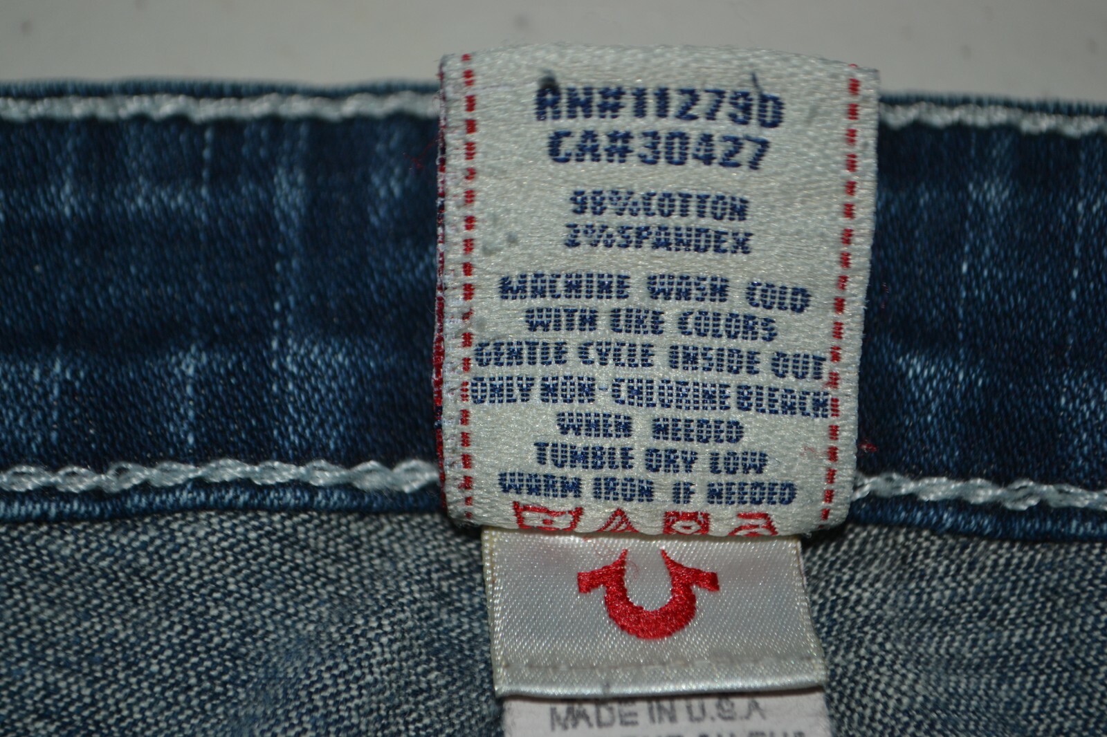 True Religion Women's Billy Straight Pocket Flaps Blue Denim Jeans Sz 29x32 thumbnail 10