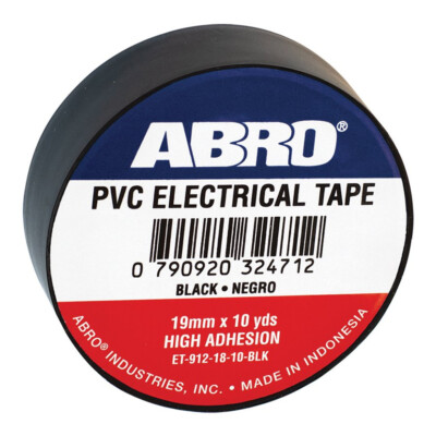 High Adhesion PVC Electrical Tape 0.12mmx19mmx10 yds Black ABRO ET-912-18-10-BLK