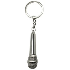 AUTOZOCO Portachiavi microfono, portachiavi a tema microfono, mini (e9W)