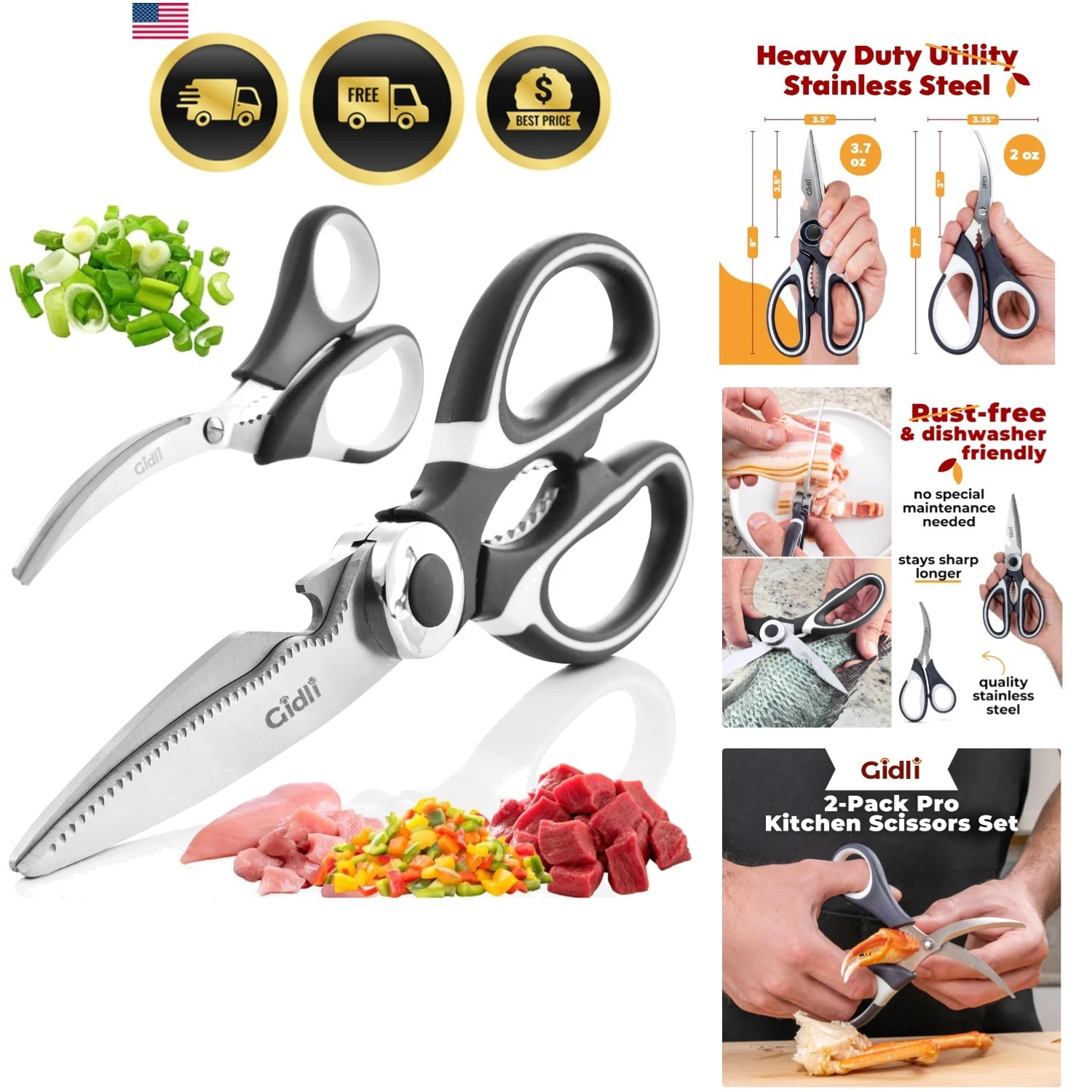 Kitchen Shears by - Liftime Replacement * - Includes Seafood Scissors As a Bo...
Opens in a new wind