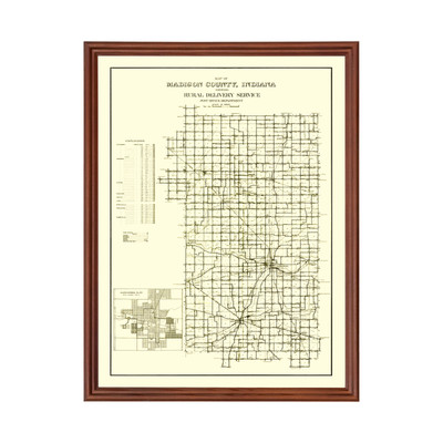 #ad Old Map of Madison County IN 1910 Vintage Indiana Art $52.99