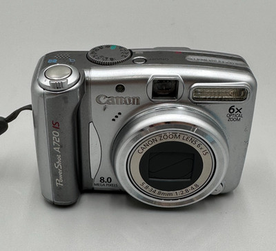 CANON PowerShot A720 IS 8mp 6x Optical Zoom Digital Camera Silver C/No Batteries