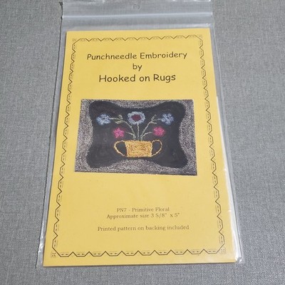 Hooked on Rugs Punchneedle Embroidery Pattern Primitive Floral PN7