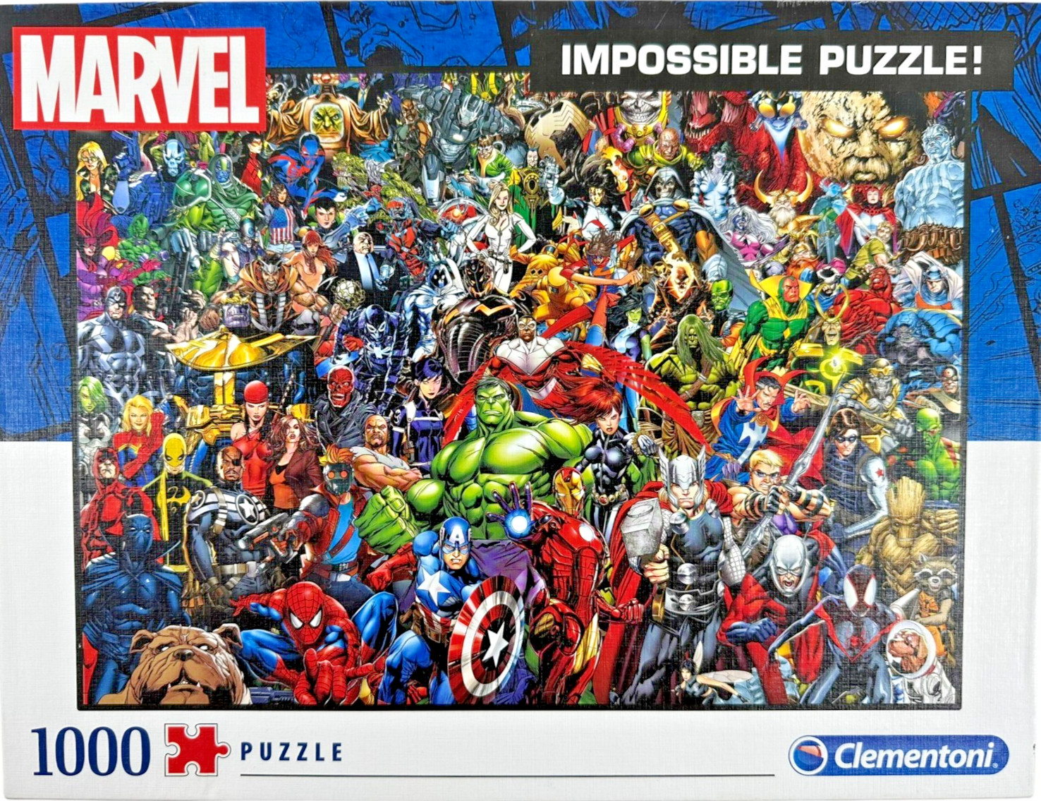 Clementoni 1000 Piece Jigsaw Puzzle 'MARVEL IMPOSSIBLE PUZZLE!' - Complete