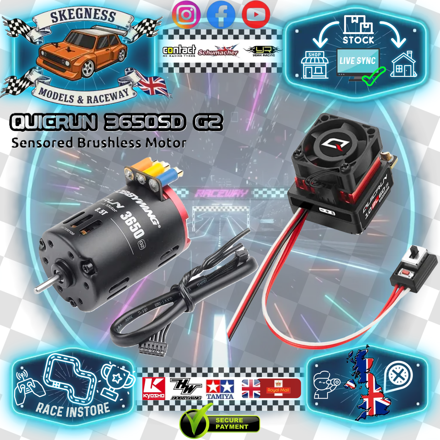 Hobbywing - COMBO QR10BL60-SD 60amp ESC G2+QR3650SD 10.5T G2 - Sensored Brushles