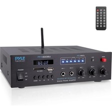 Pyle PFA600BU 2-Channel PA Bluetooth Karaoke Amplifier w/ FM, USB/SD, Mic, Remot
