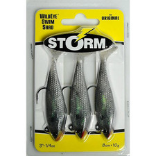 Storm WildEye Swim Shad 3in Fishing Lure 1/4oz Soft Bait 3 Pack Shad