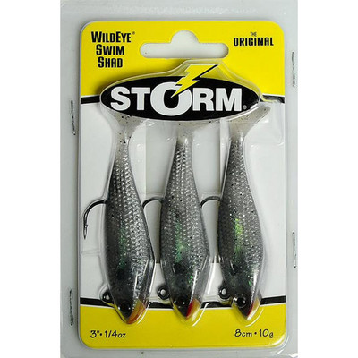 Storm WildEye Swim Shad 3in Fishing Lure 1/4oz Soft Bait 3 Pack Shad
