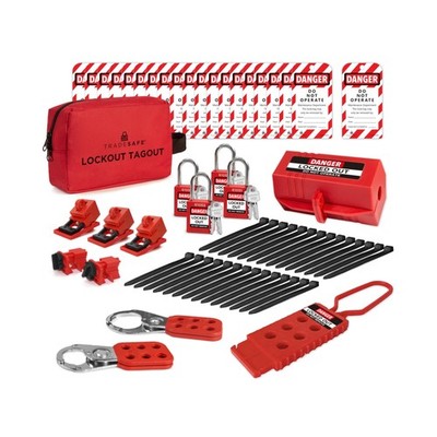 TRADESAFE Electrical Lockout Tagout Kit - Hasps, Clamp on and Universal Multi...
