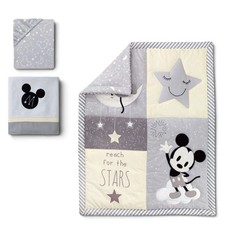Disney Baby Mickey Mouse Gray/Yellow 3-Piece Crib Bedding Set by Lambs Ivy