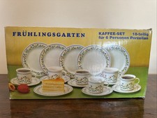 Frühlingsgarten Kaffee-Set für 6 Personen Porzellan 18-teilig mit Blumenmuster