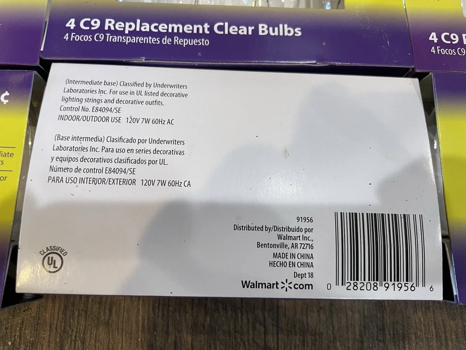 9x4 36 C9 Christmas REPLACEMENT LIGHT BULBS Clear GLASS Lot NEW Light Keeper Pro - Image 3 of 4