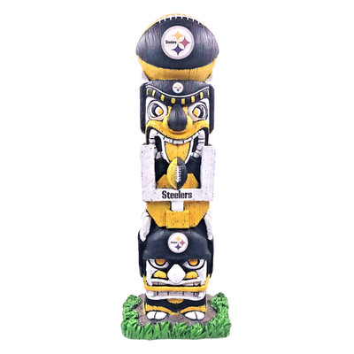 NFL Pittsburgh Steelers Tiki Face Totem Pole Figurine 16'' Indoor/Outdoors Team