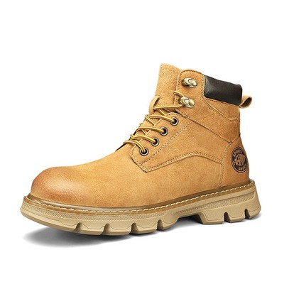 Waterproof Working Boots Oxfords Genuine Leather Casual Warm Shoes for Men