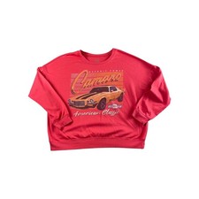 GM Detroit Power Camaro American Classic Graphic Sweatshirt Red XL