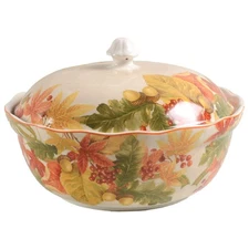 222 Fifth Autumn Celebration Round Covered Vegetable Bowl 8816484