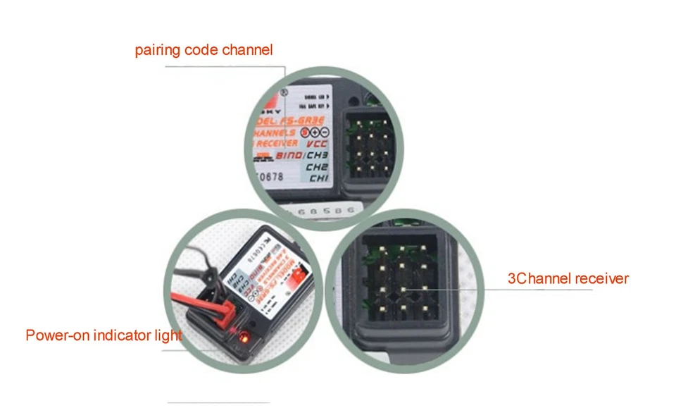 2pcs Flysky FS-GR3E 2.4GHz 3CH Receiver for FS-GT3C GT3B GT2 GT2B Transmitter RC - Image 4 of 4