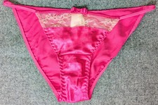 NWT Vintage Victoria's Secret Satin Lace String Bikini Panties S