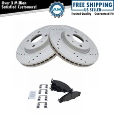 Brake Rotor Drilled & Slotted G-Coated & Semi-Metallic Pad Front Set