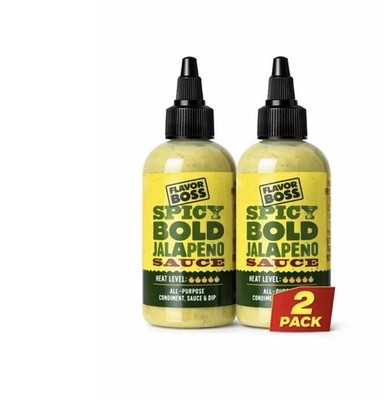 Flavor Boss Spicy Bold Jalapeno Sauce 2 Pack | All Purpose Condiment Sauce & Dip