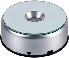 4" 7 LED Display Turntable Base for Crystals Glass Art, 7 Colorful Light Rotatin