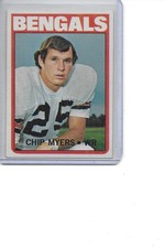 1972 Topps Chip Myers Rookie Cincinnati Bengals Football Card #17. rookie card picture