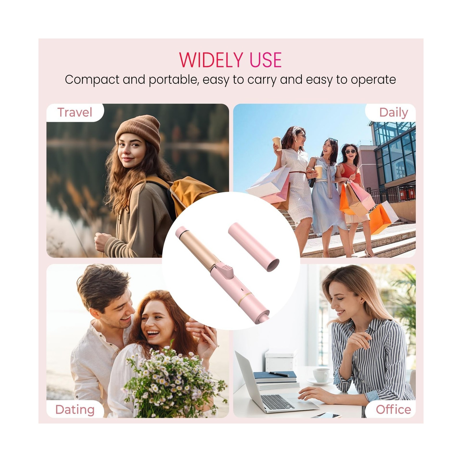 Mini Travel Curling Iron, European Travel Curling Iron Dual Voltage... Fast Ship