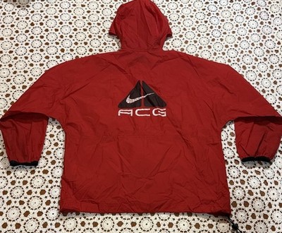 Vtg Nike Acg Nylon Jacket Full zip Hooded Men s Small Oversized Athletic Retro