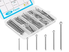 180Pcs Premium 304 Stainless Steel Cotter Pin Assortment Kit, 6 Sizes Heavy Duty