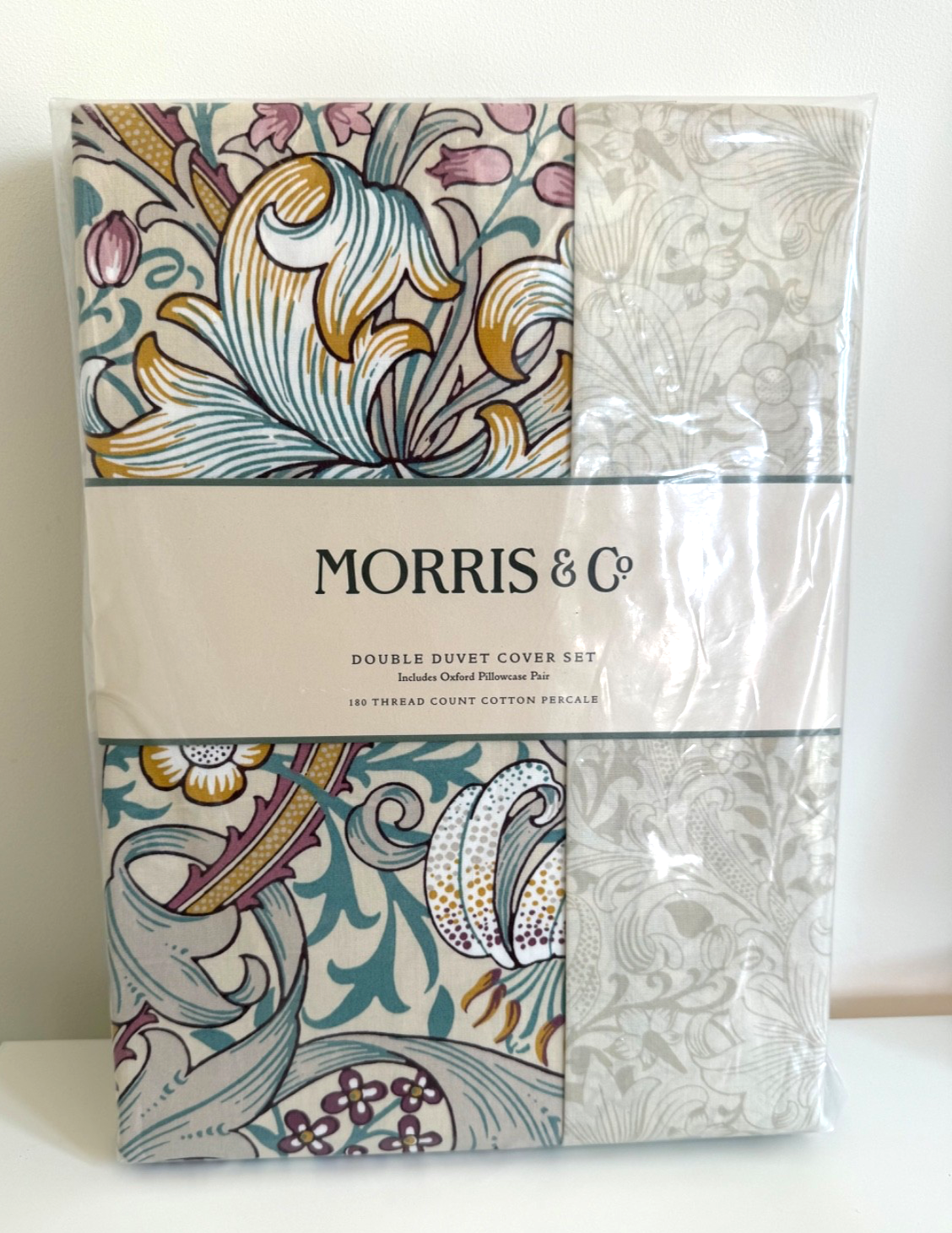Morris & Co Golden Lilly Double Duvet Cover & 2 Pillowcases NEW RRP £120