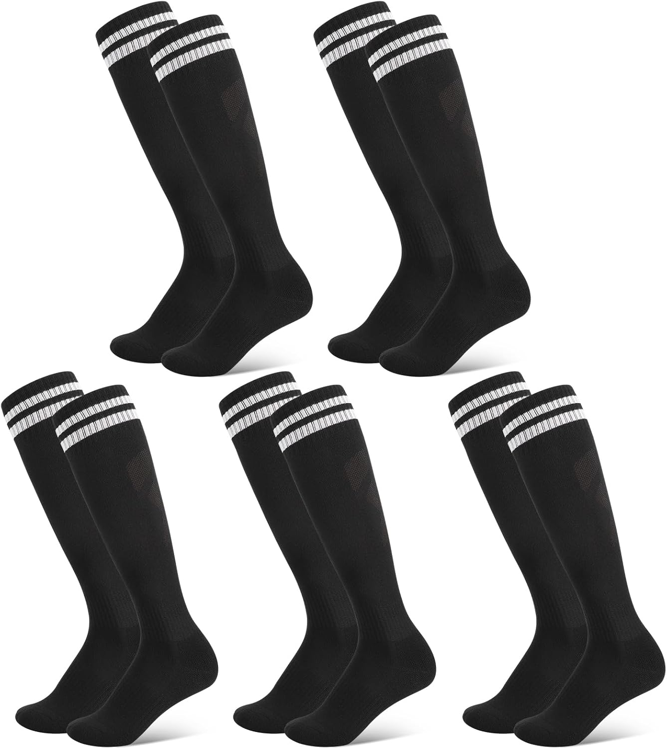 Football Socks 5 Pairs Kids Sports Long Breathable Soccer Socks Boys Girls Age